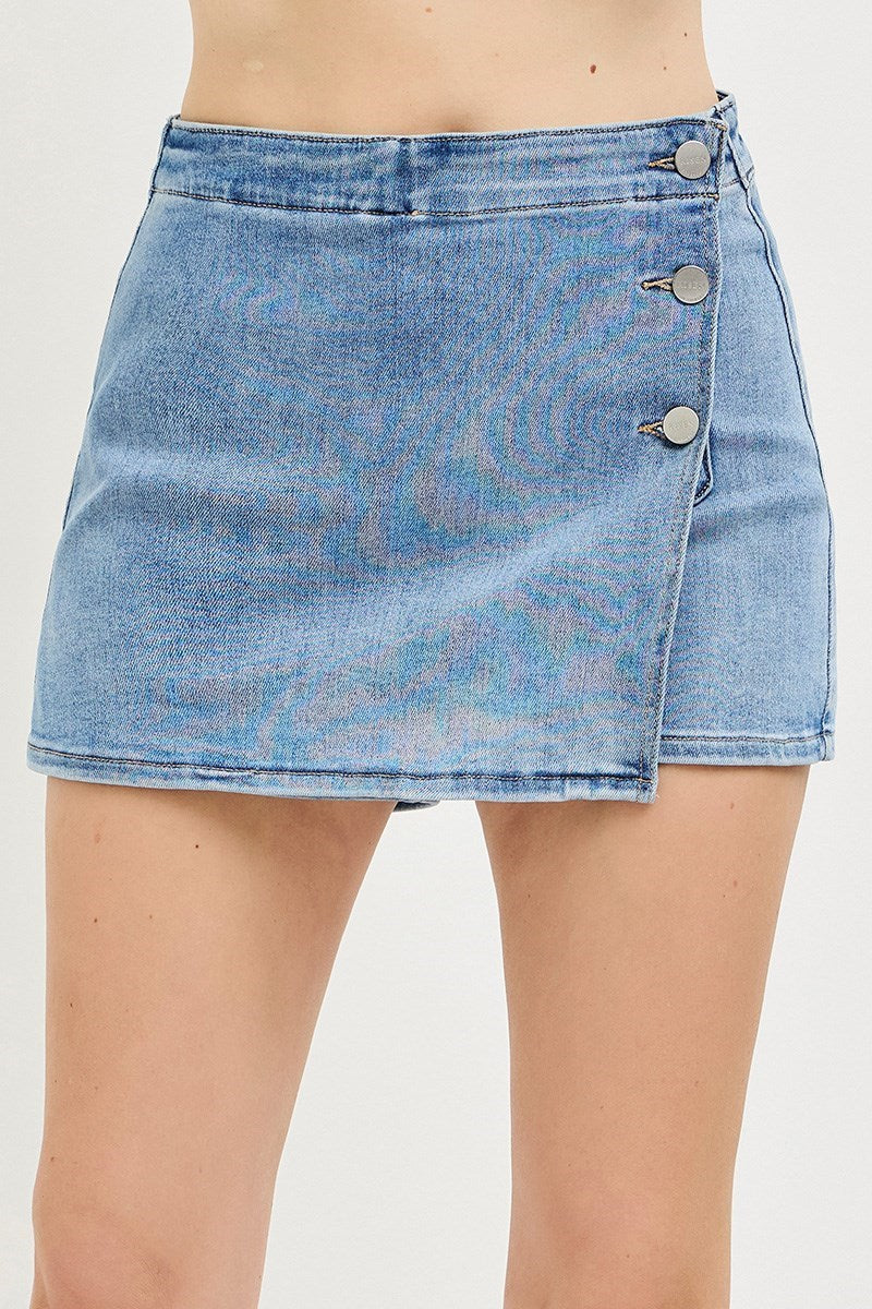 High Rise Risen Button Down Skort