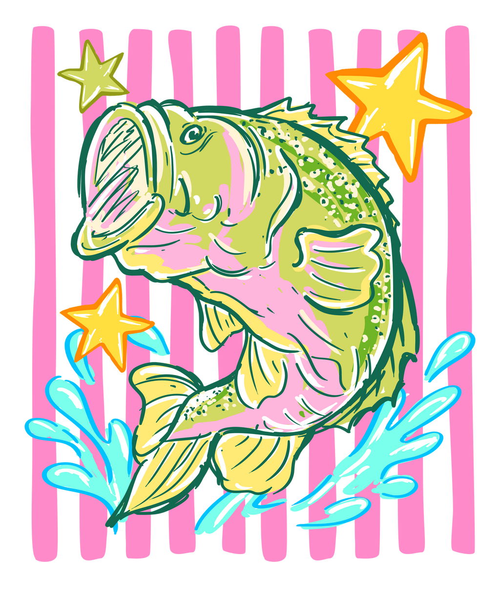Navy Striped Bass Tee