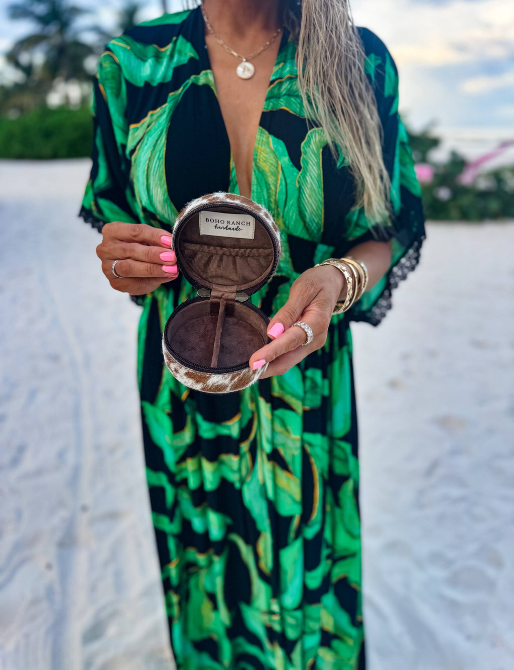 Cowhide Mini Travel Jewelry Case