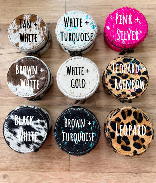 Cowhide Mini Travel Jewelry Case