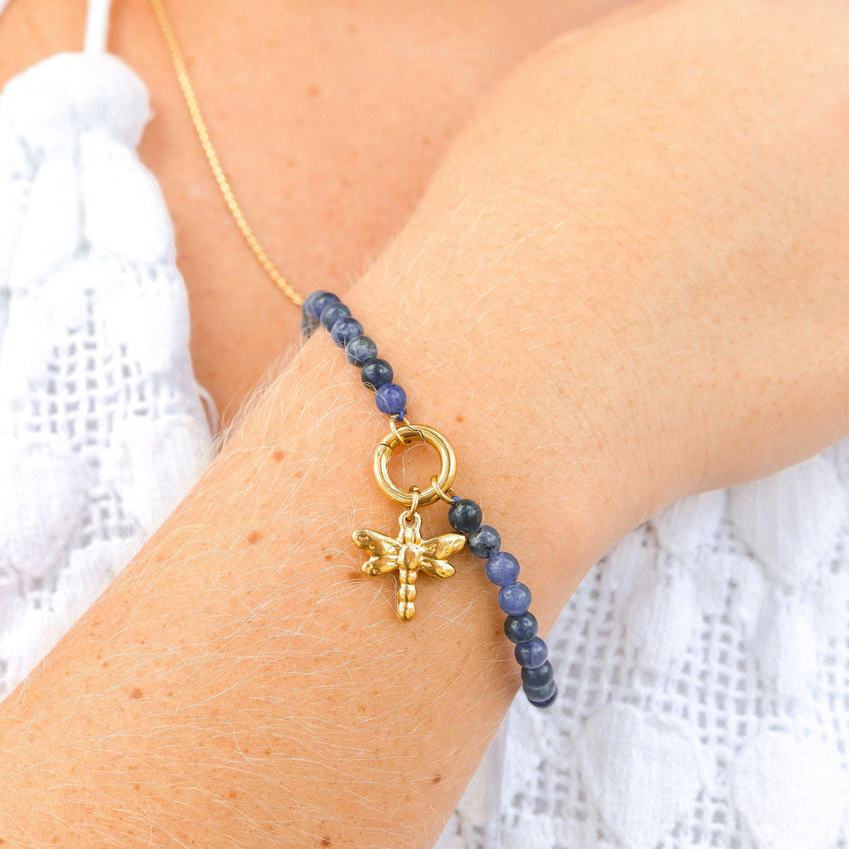 Stone Charm Keeper Bracelet