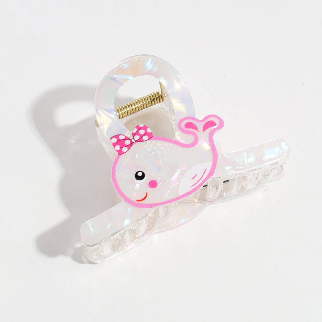 Cartoon Iridescent Ocean Animal Design Hair Claw Clip