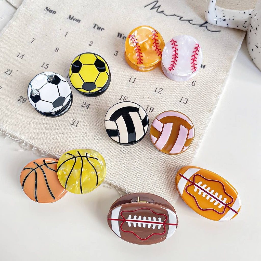 Mini Sports Ball Hair Claw Clip