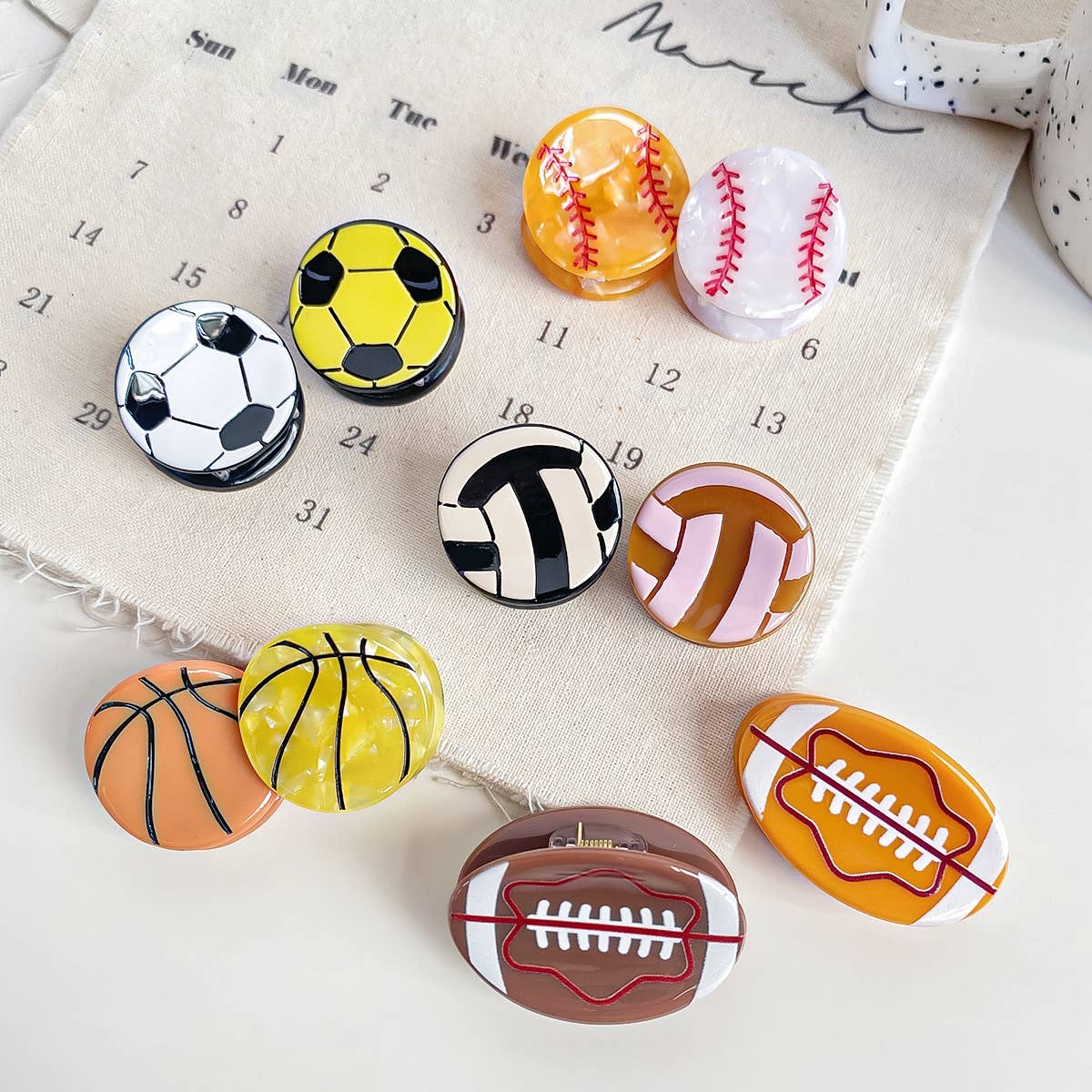 Mini Sports Ball Hair Claw Clip