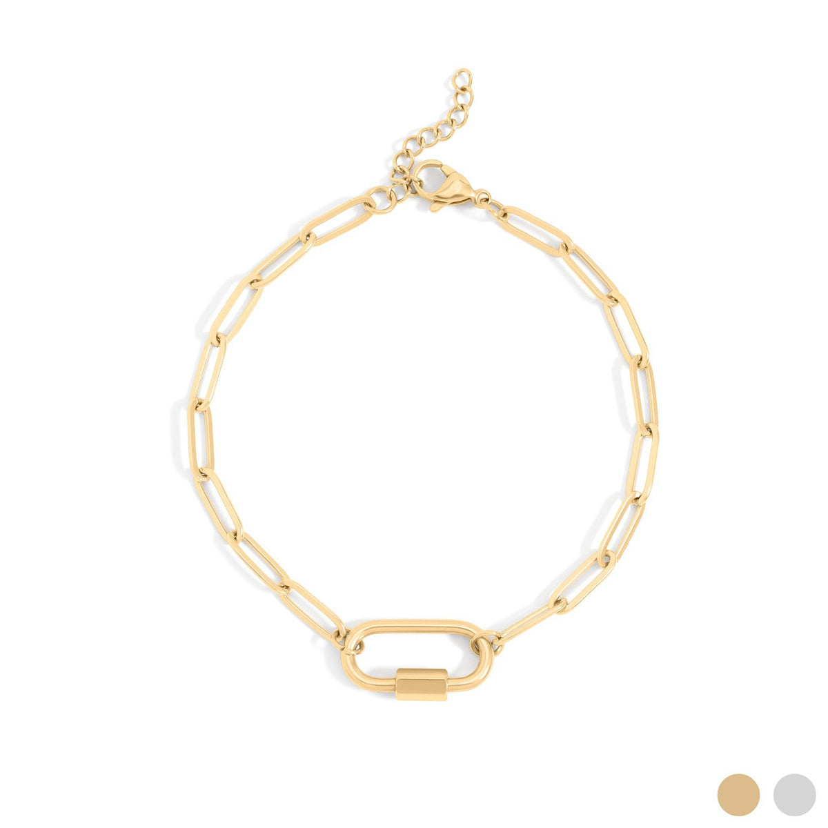 Paperclip Carabiner Charm Bracelet