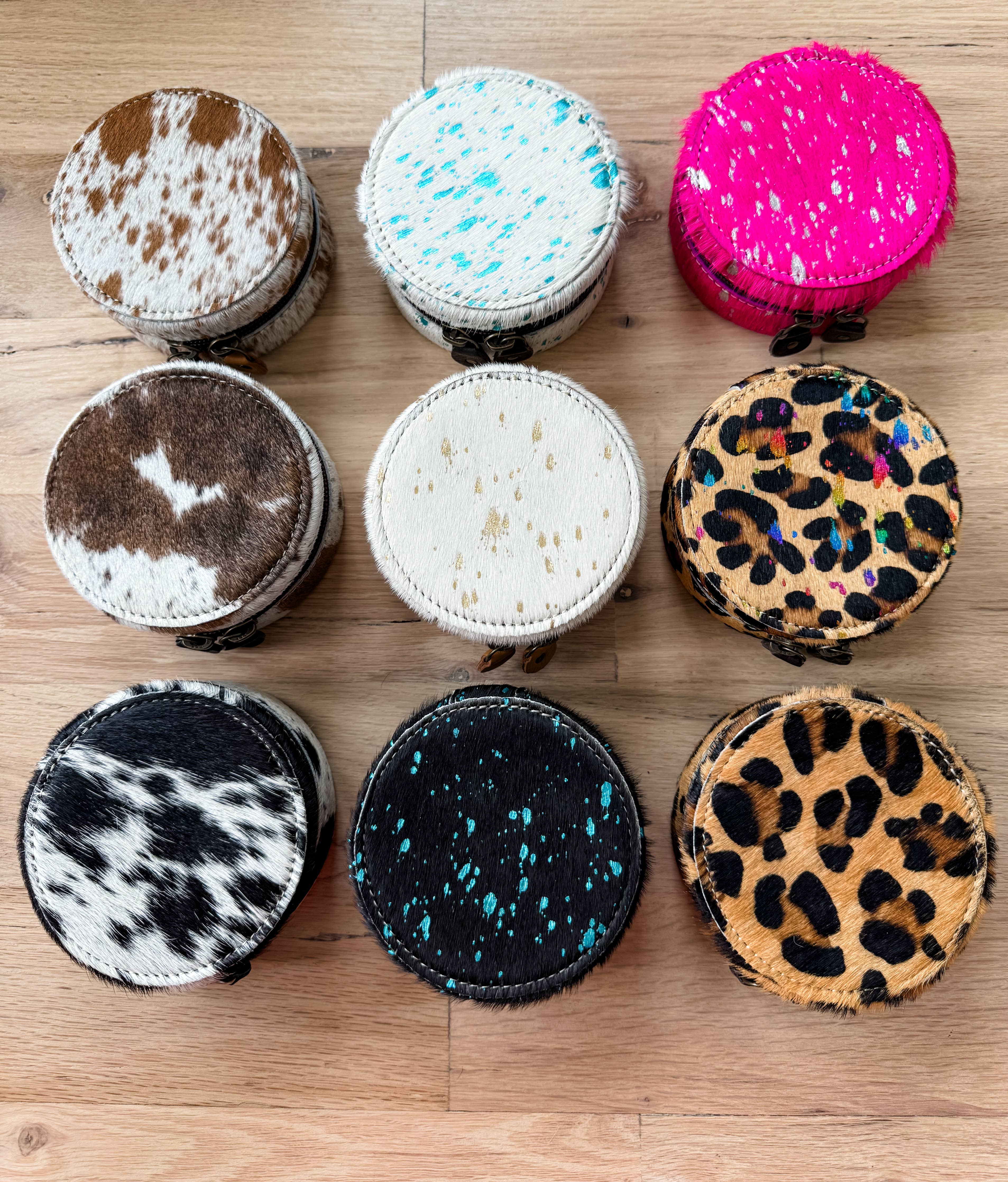 Cowhide Mini Travel Jewelry Case
