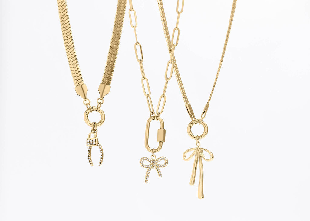 Paperclip Carabiner Charm Holder Necklace