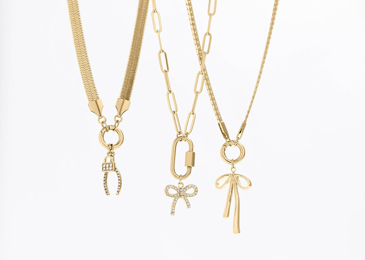 Paperclip Carabiner Charm Holder Necklace