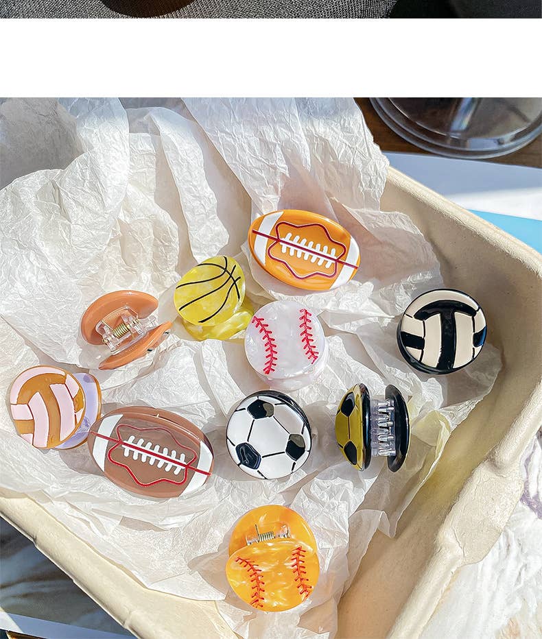 Mini Sports Ball Hair Claw Clip