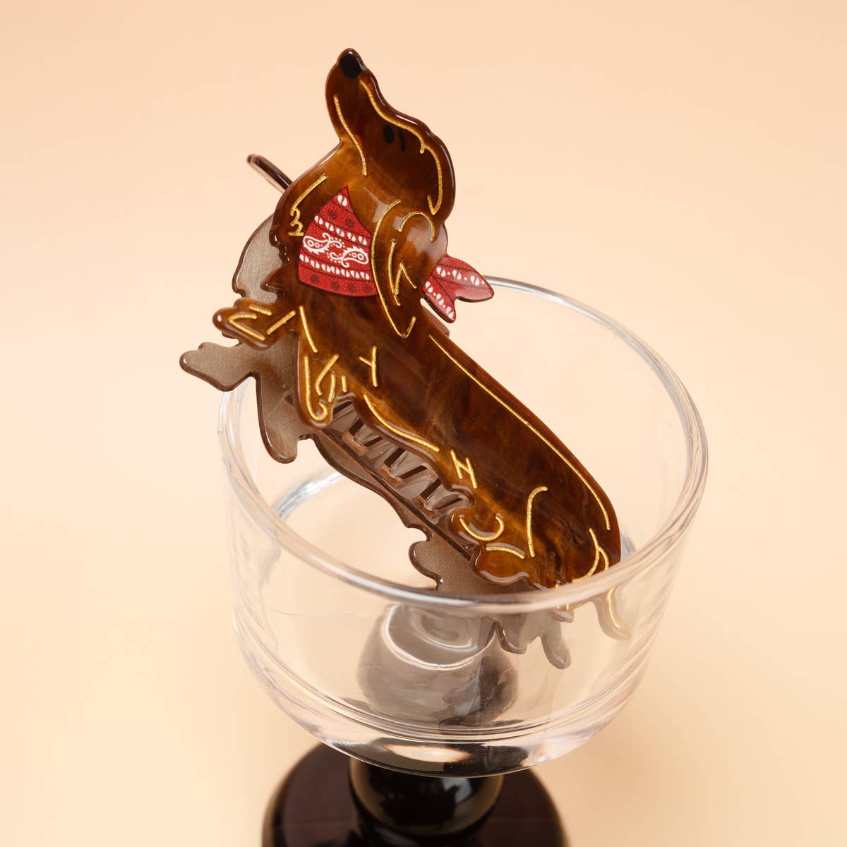 Bandana Adorned Dachshund Hair Claw Clip