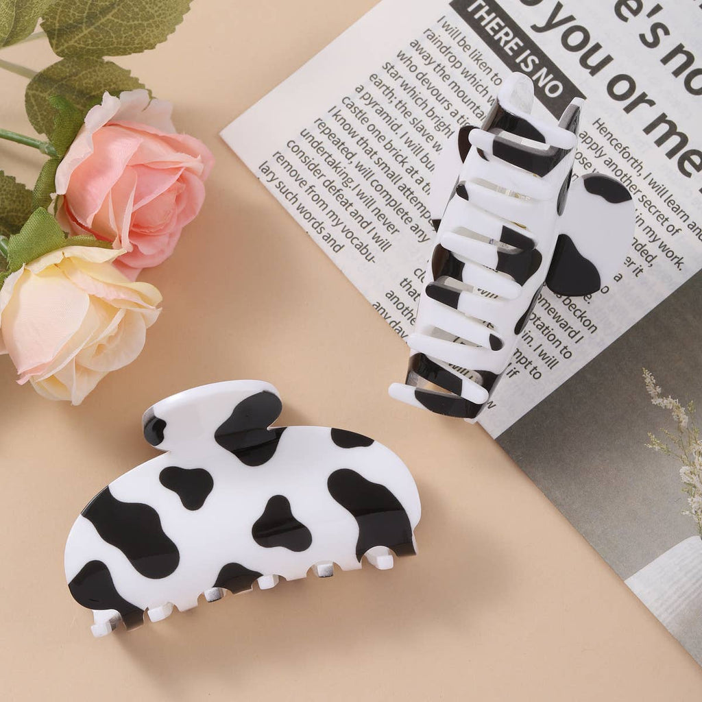 Cow Print Hair Claw Clip