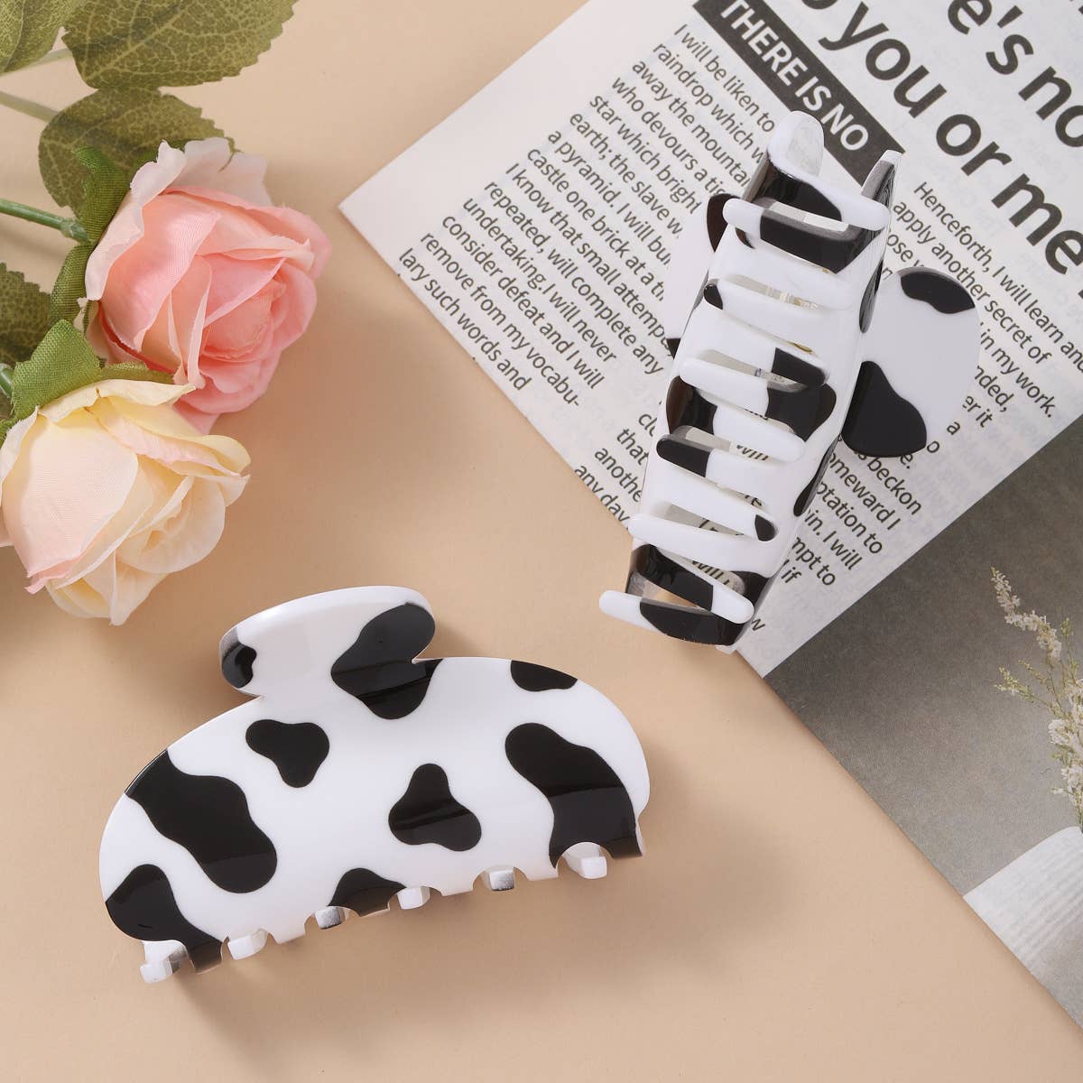 Cow Print Hair Claw Clip