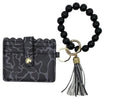 Beaded Wristlet ID Wallet – Black Camo