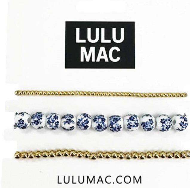 Lulu Mac Blue Floral Bracelet Set