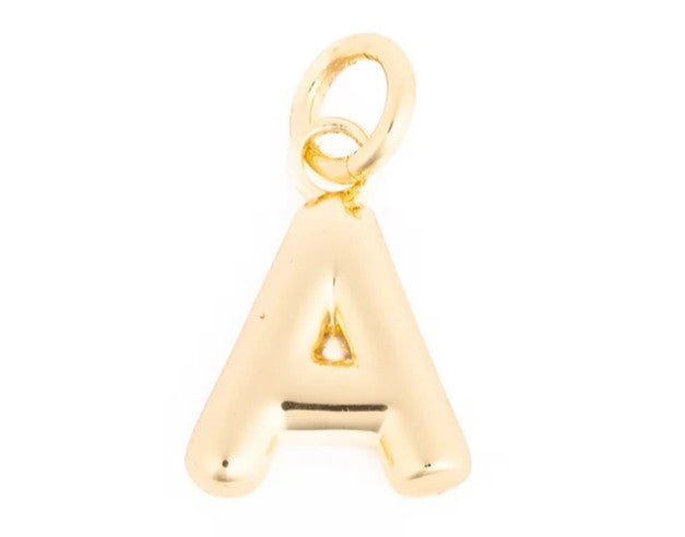 Charm Bar Bubble Initial Charm Gold