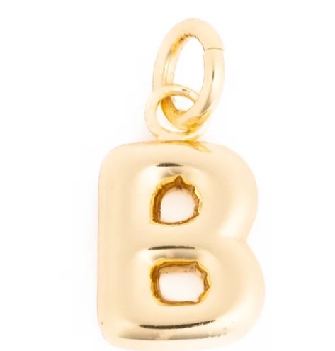 Charm Bar Bubble Initial Charm Gold