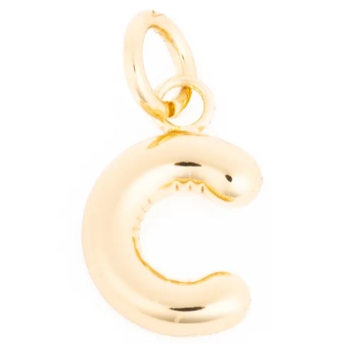 Charm Bar Bubble Initial Charm Gold