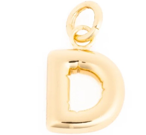 Charm Bar Bubble Initial Charm Gold