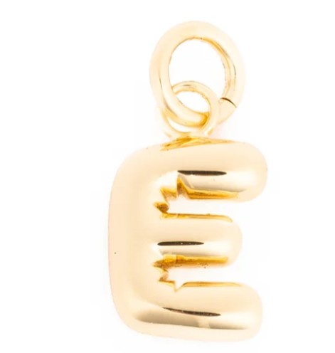 Charm Bar Bubble Initial Charm Gold
