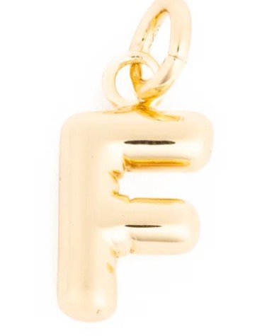 Charm Bar Bubble Initial Charm Gold