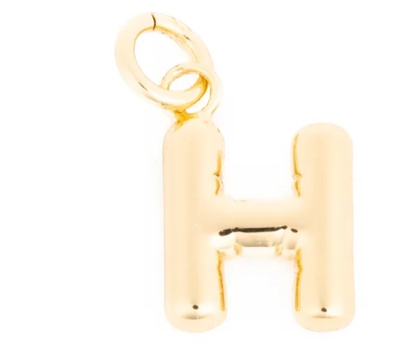 Charm Bar Bubble Initial Charm Gold