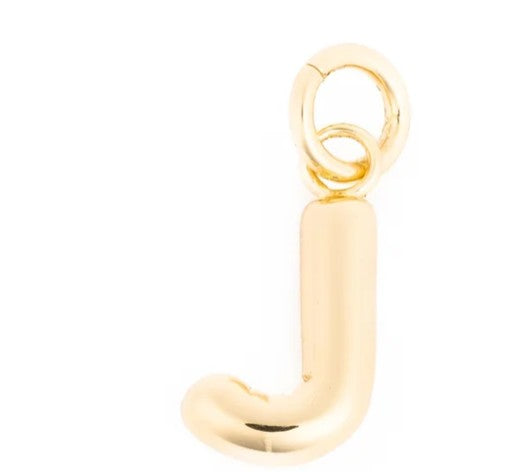 Charm Bar Bubble Initial Charm Gold