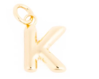 Charm Bar Bubble Initial Charm Gold