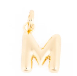 Charm Bar Bubble Initial Charm Gold