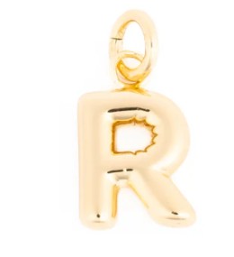 Charm Bar Bubble Initial Charm Gold