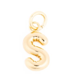 Charm Bar Bubble Initial Charm Gold