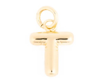 Charm Bar Bubble Initial Charm Gold