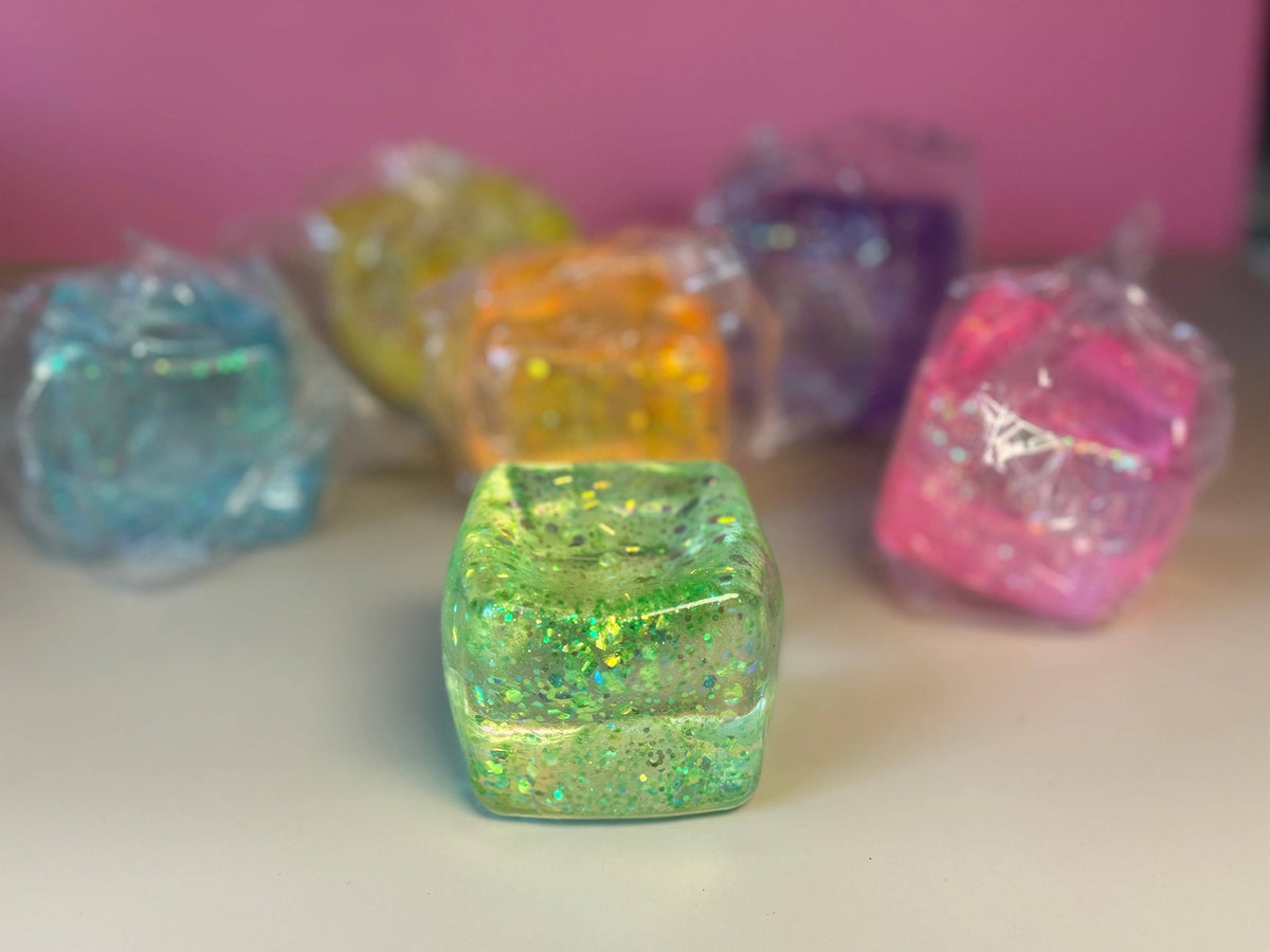 Glitter Cube Squishy Toy