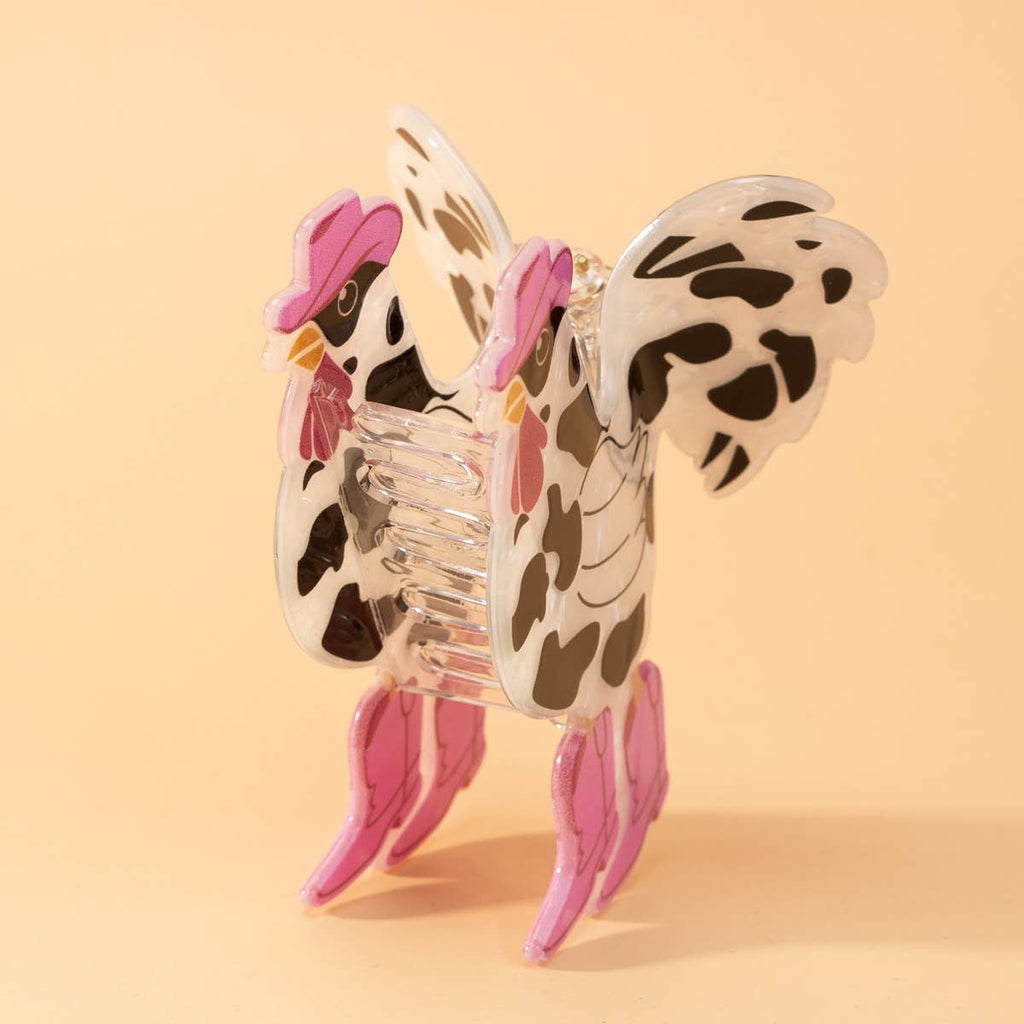 Cowboy Rooster Hair Claw Clip