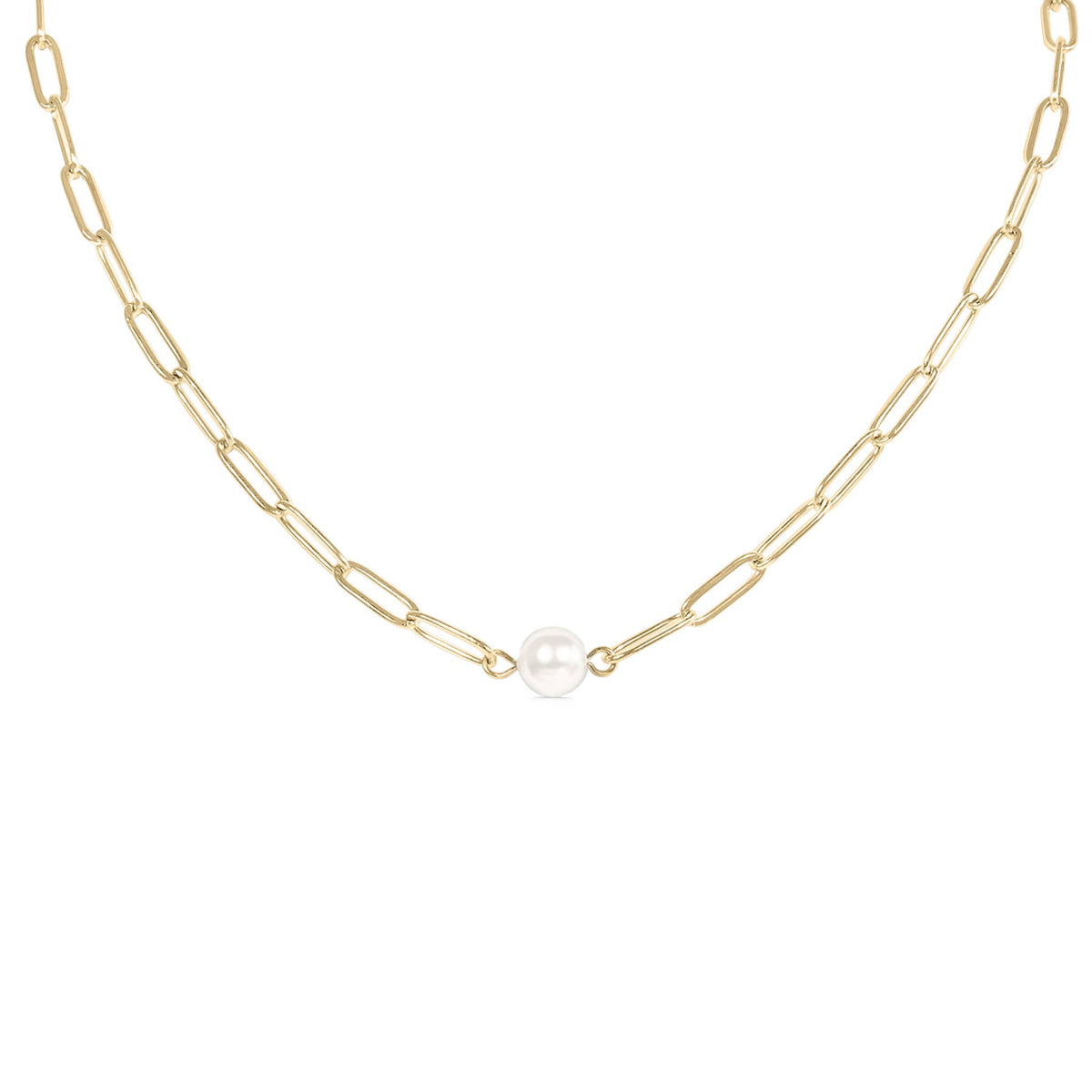 Pearl Paperclip Chain Necklace