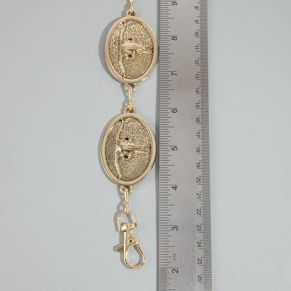 Western Longhorn Concho Chain Belt