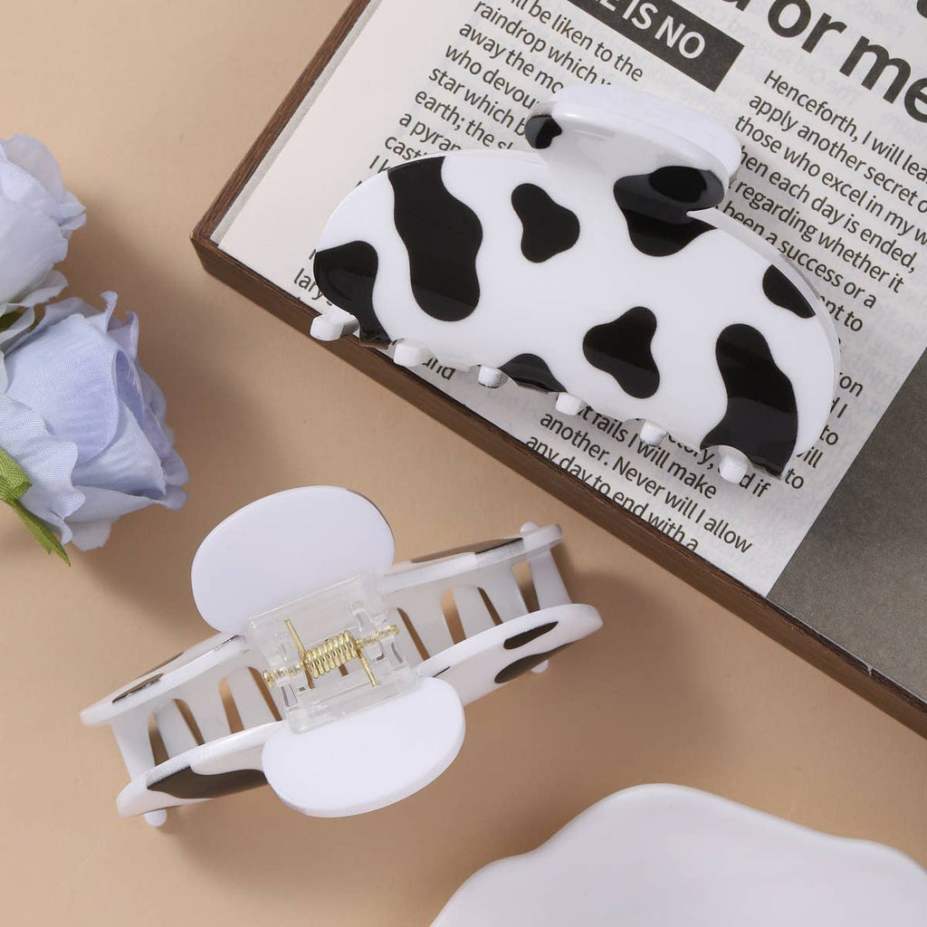 Cow Print Hair Claw Clip