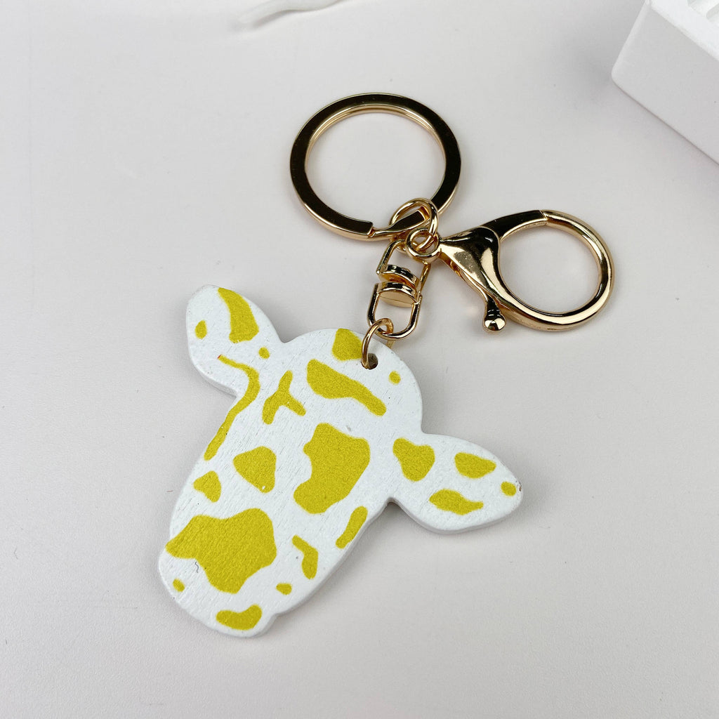 Wooden Bull Head Keychain