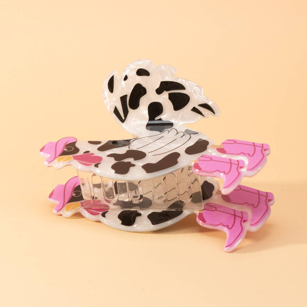 Cowboy Rooster Hair Claw Clip