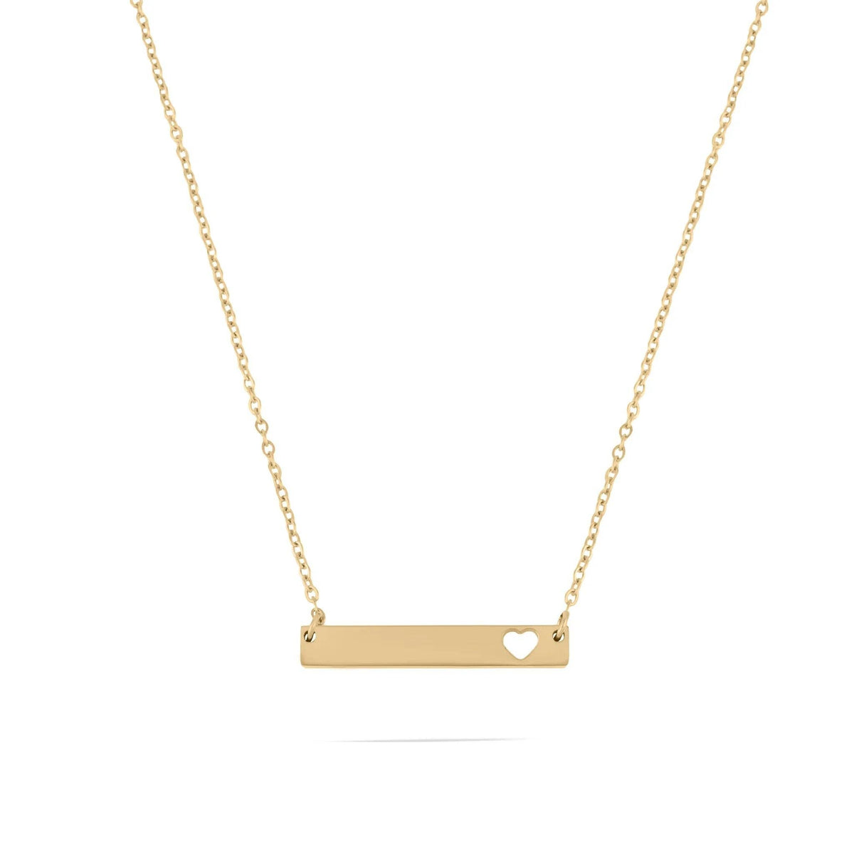 Cutout Heart Bar Necklace