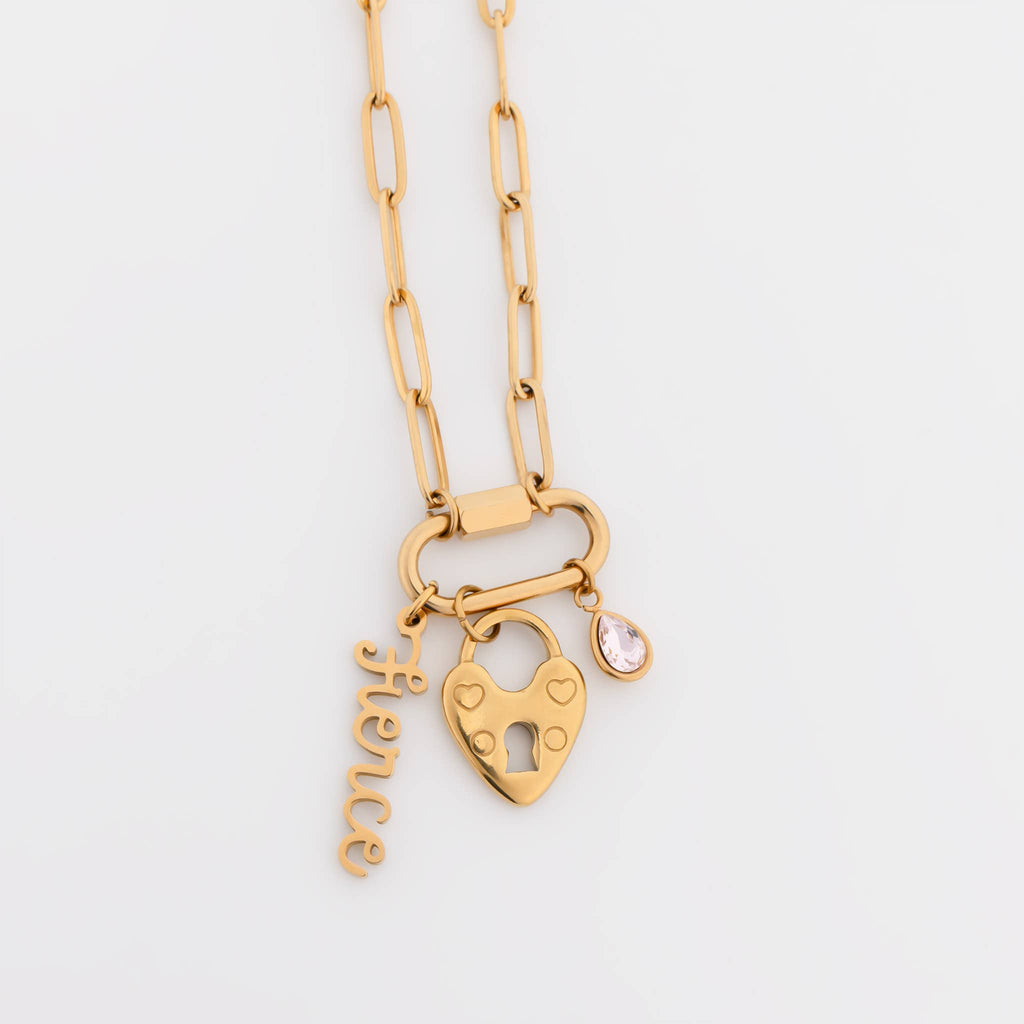 Paperclip Carabiner Charm Holder Necklace