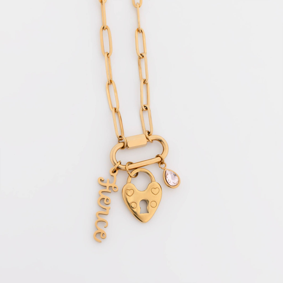 Paperclip Carabiner Charm Holder Necklace