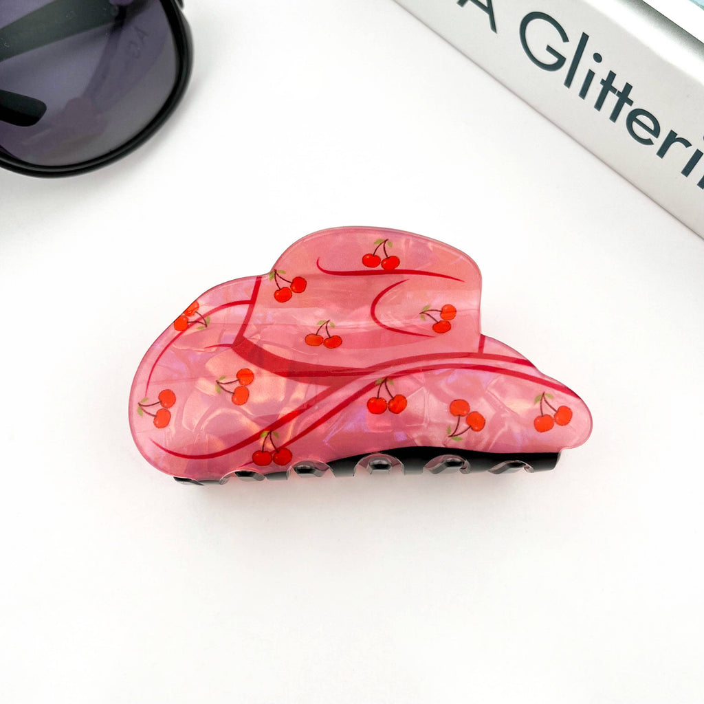 Pink Cowboy Hat Hair Clip