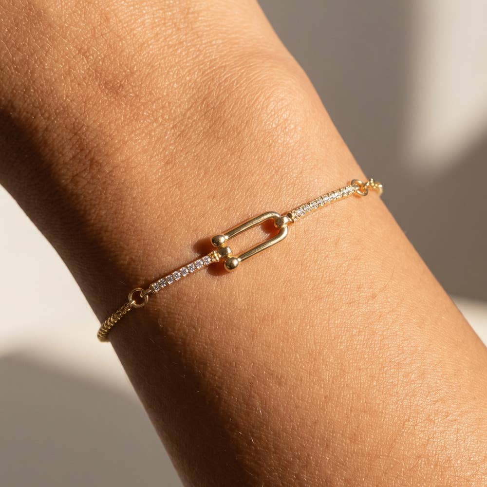 Pave Bar Bolo Bracelet