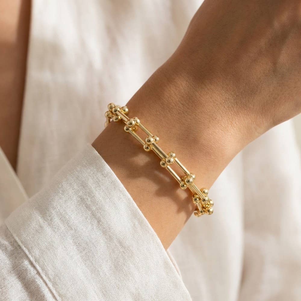 Gold Dipped U-Link Chain Bracelet