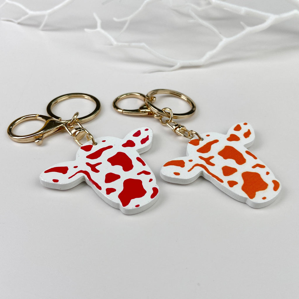 Wooden Bull Head Keychain
