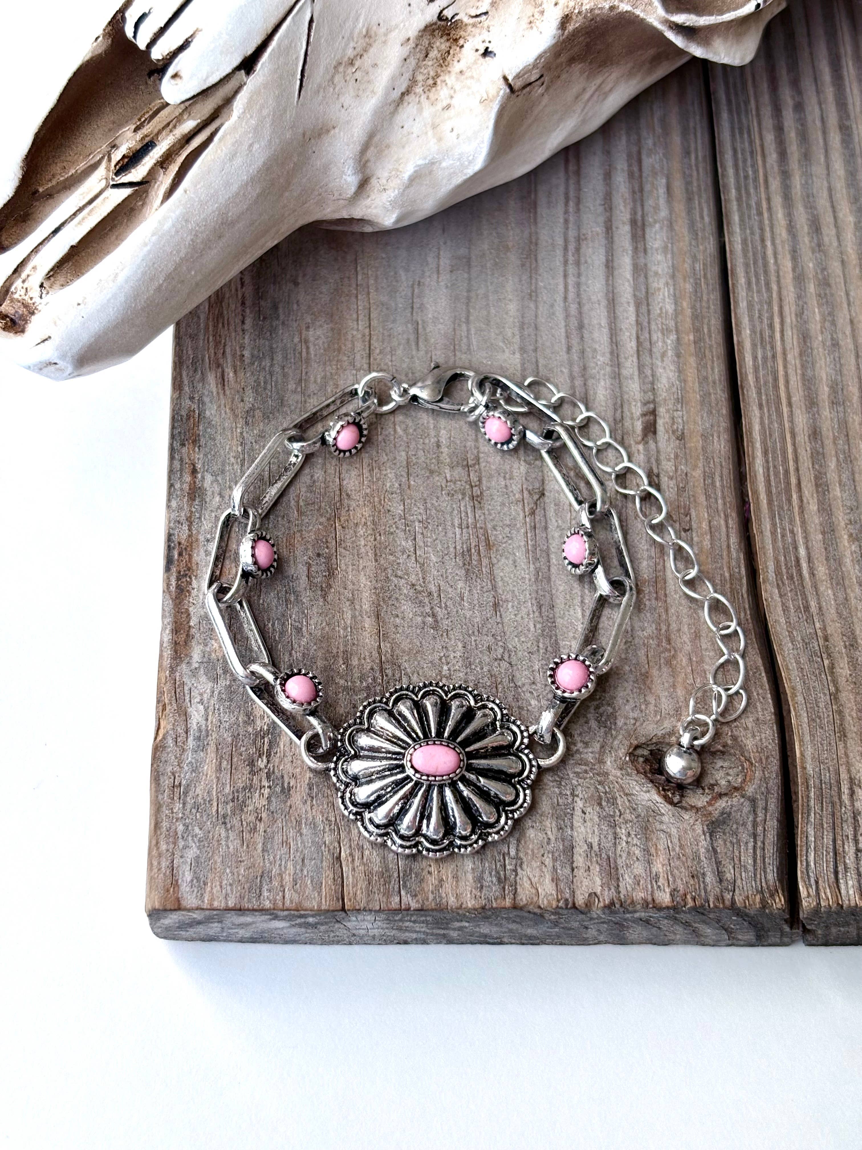 Turquoise Concho Chain Bracelet