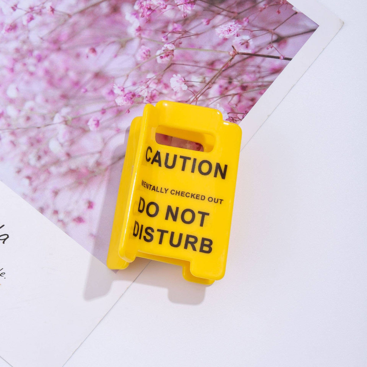 Warning Sign Hair Claw Clip
