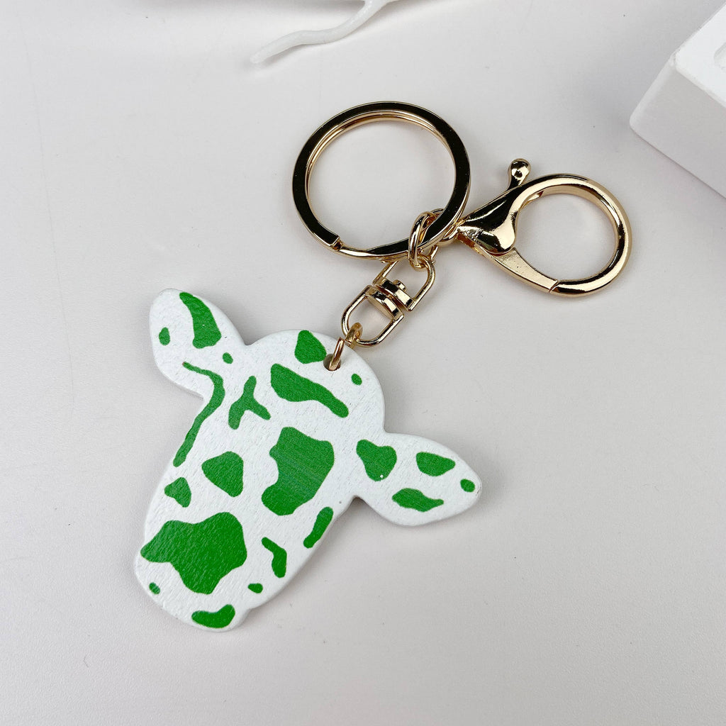 Wooden Bull Head Keychain