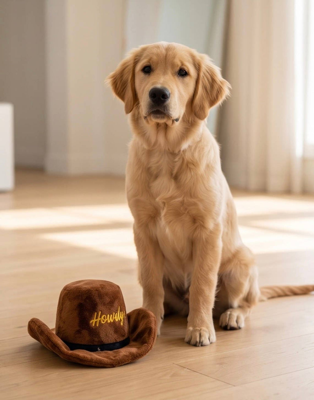 Brown Western Cowboy Hat  | Squeaker Dog Toy