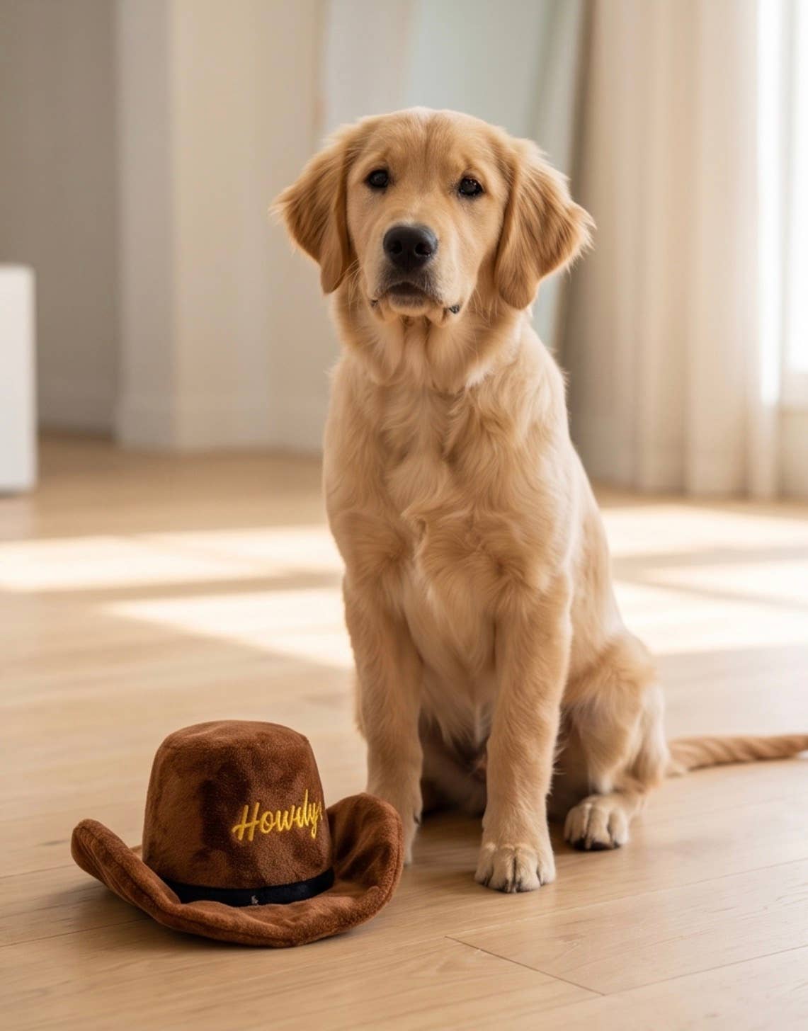 Brown Western Cowboy Hat  | Squeaker Dog Toy